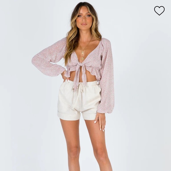 Princess Polly Tie front crop top size 0 - Picture 1 of 8